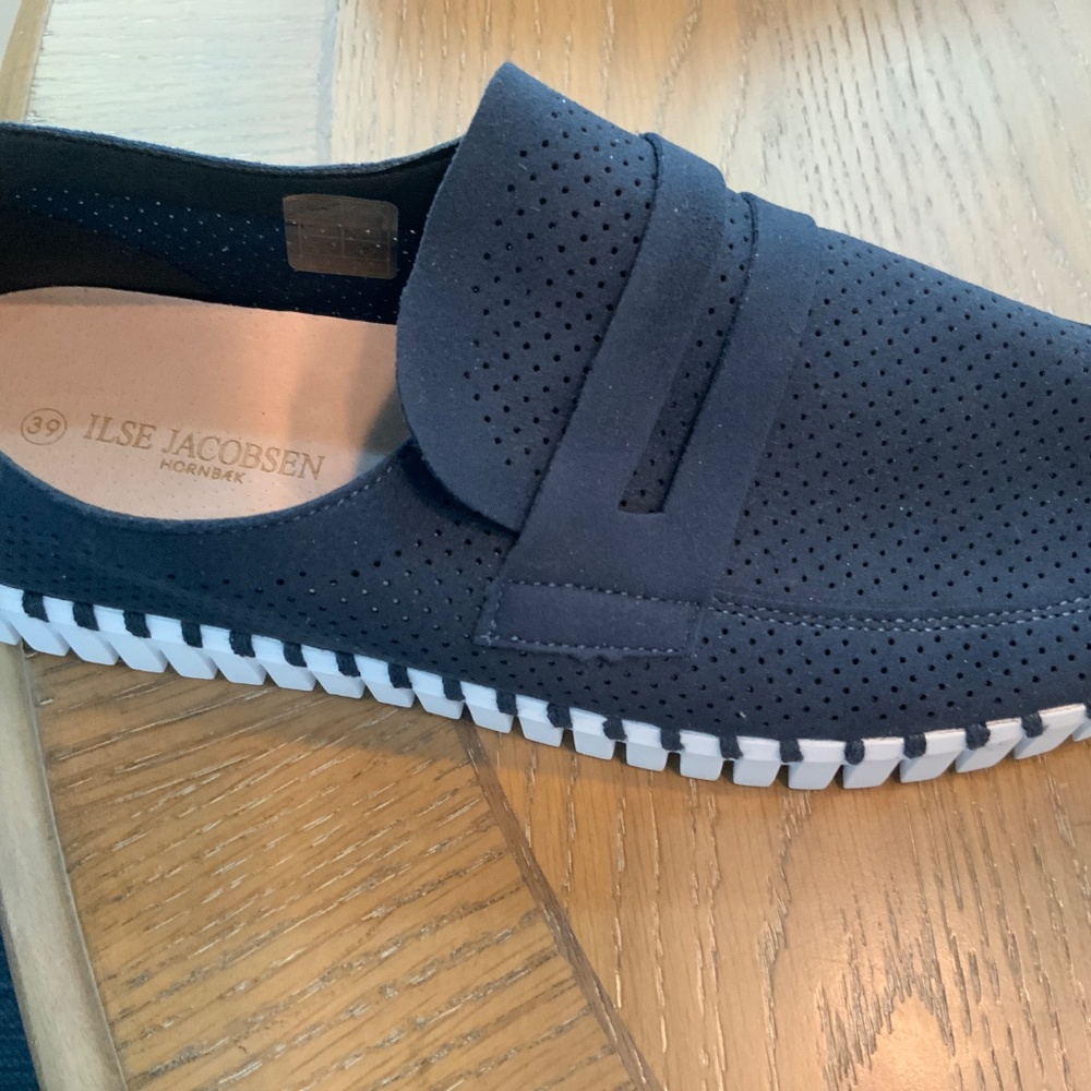 ILSE JACOBSEN Sz  39 Slip On Shoe NEW Dark Indigo Blue Penny Loafer Tulip - Picture 5 of 9